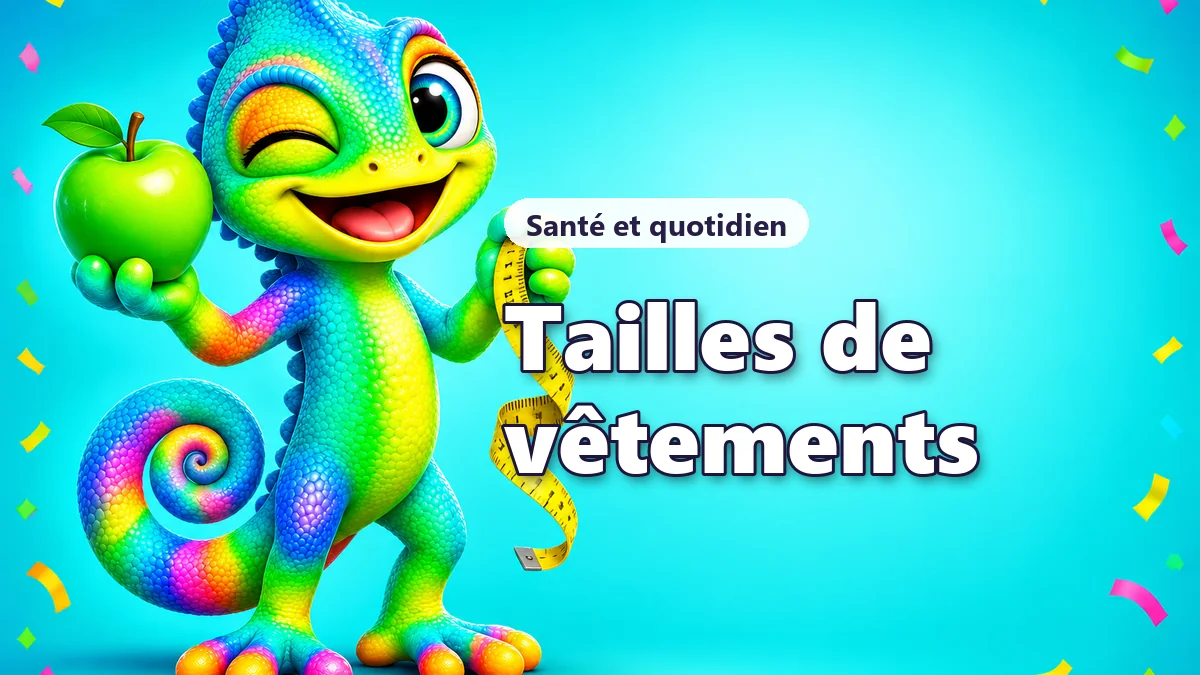 Tableau et convertisseur de tailles de vêtements