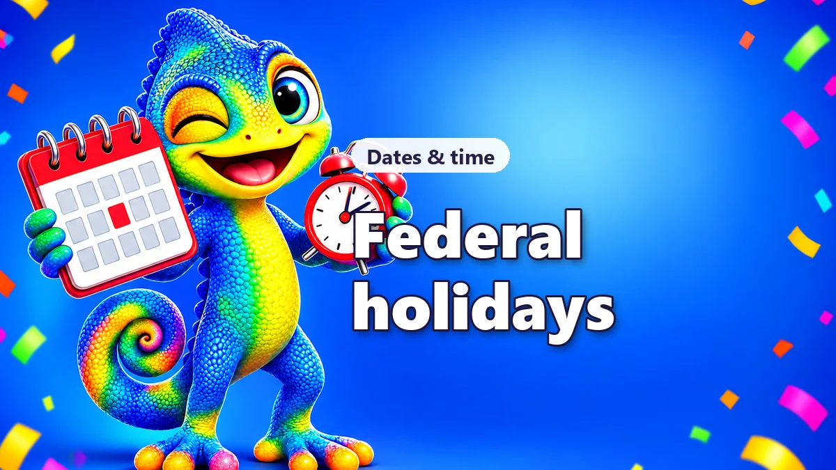 U.S. federal holidays calendar