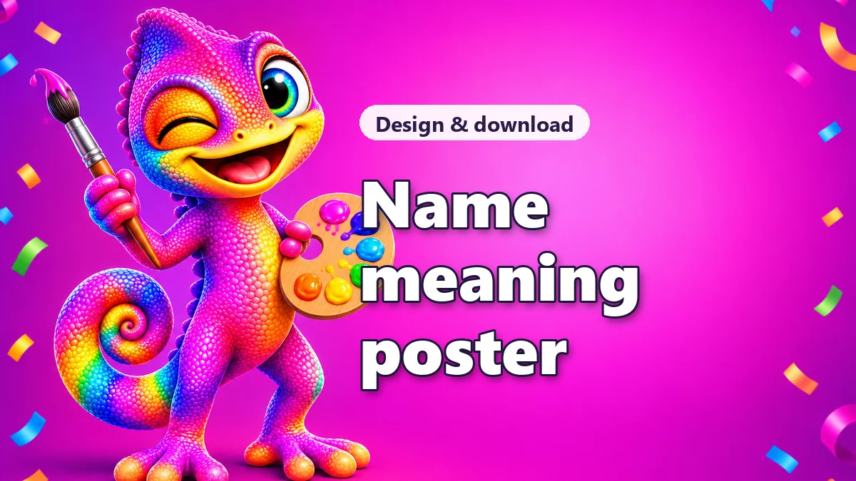 Make a poster with the meaning of a name