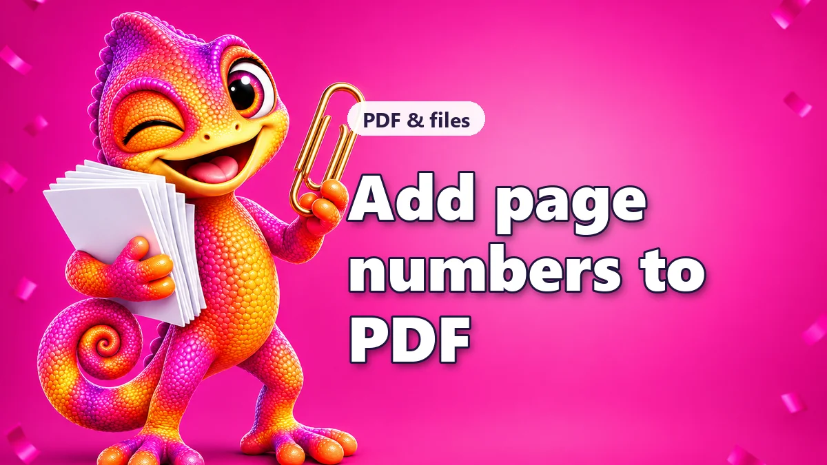 Add page numbers to a PDF