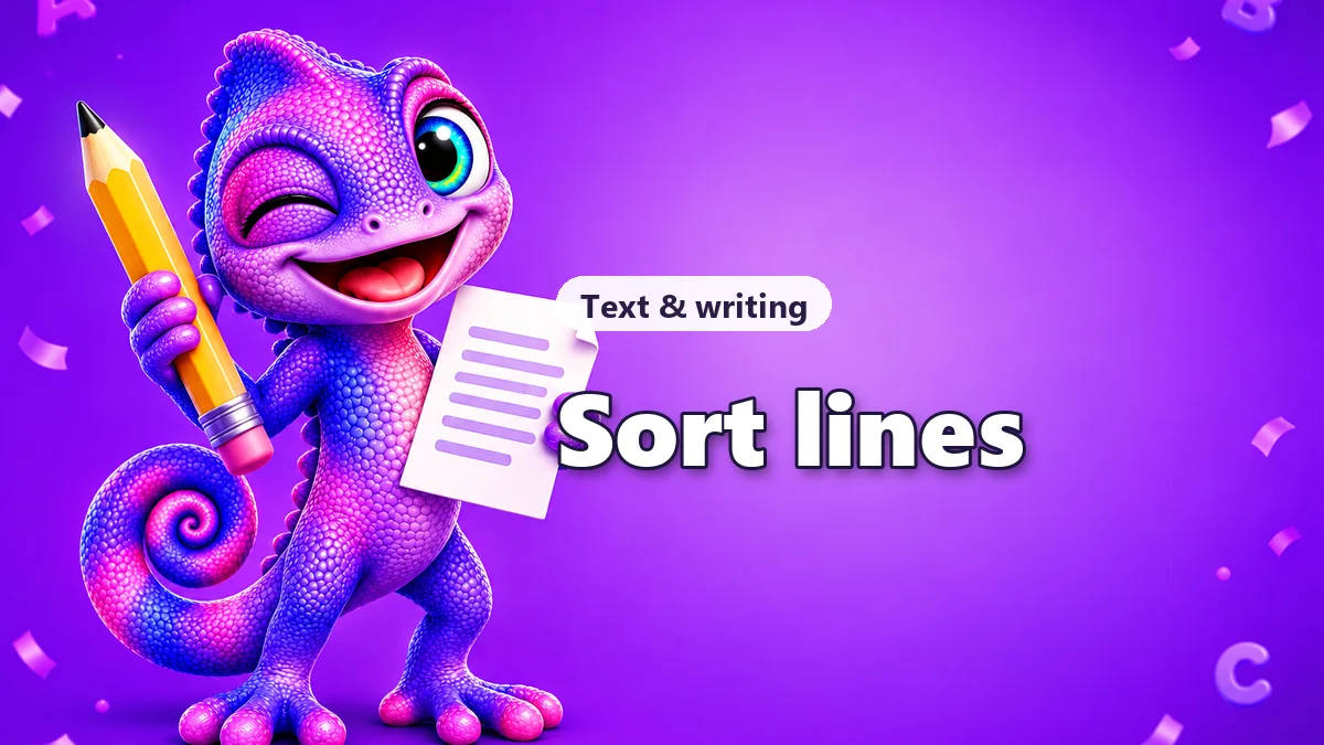 Sort a list of lines online