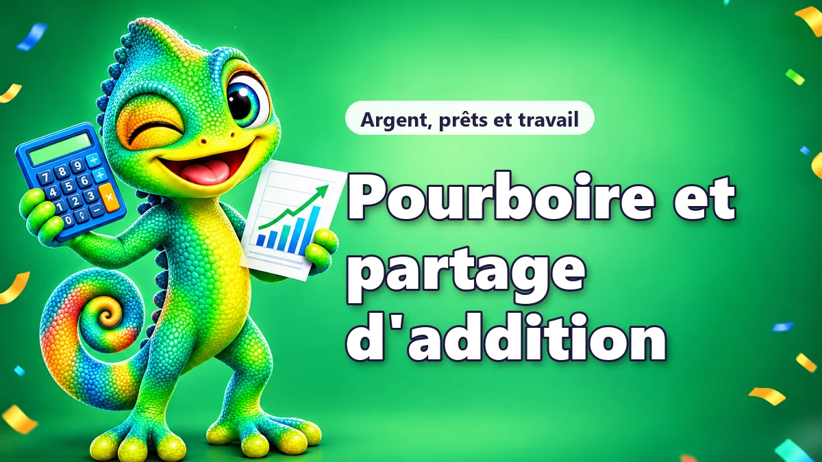 Calculatrice de pourboire et partage d'addition